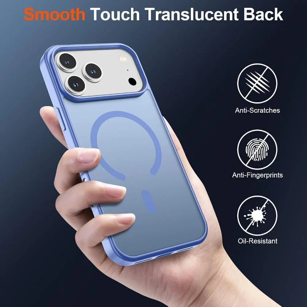 Blue Purple I-phone 17 Pro Max Case Compatible Mag Safe Matte Shockproof